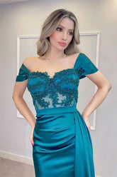 Newinlook Off-The-Shoulder Evening Dress With Appliques